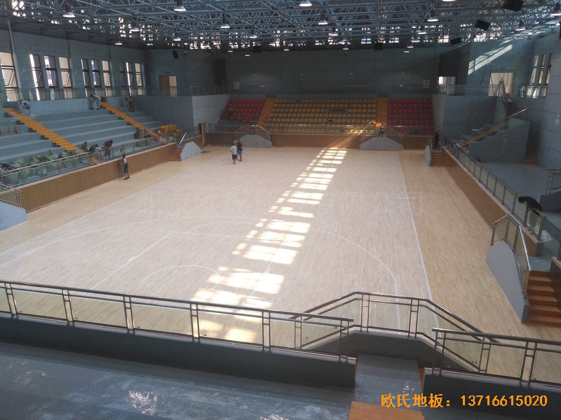 自貢富順衡水一中籃球館運(yùn)動(dòng)地板施工案例5